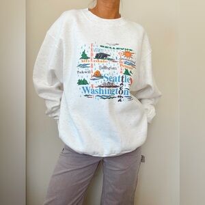 PNW Vintage 1991 Washington destinations crewneck outdoors sweatshirt - XL